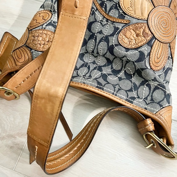 Coach Bleecker Floral Appliqué Crossbody Hobo Denim Jacquard Print | Style 11781 - Picture 9 of 10